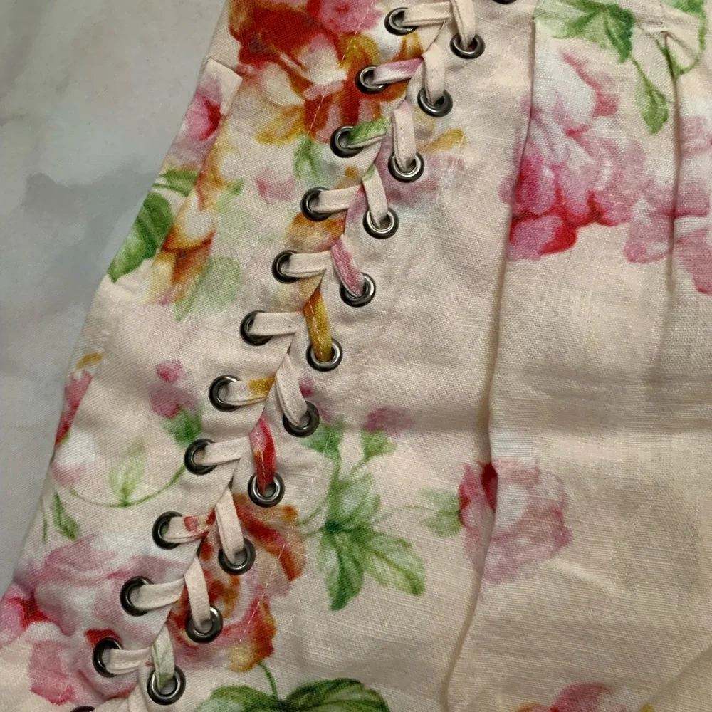 The Kooples Antique Floral Lace-Up Shorts - Picture 5 of 7